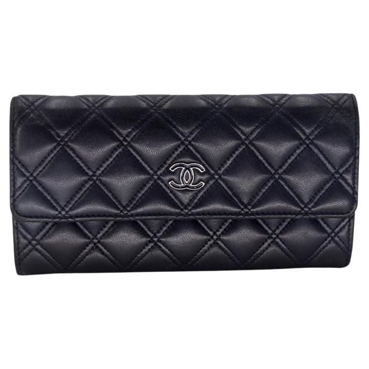 Chanel Flap Lambskin Leather CC L-gusset Wallet CC-0326N-0086 For Sale