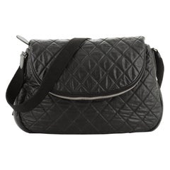 Chanel Flap Messenger Quilted Coated Canvas Large
