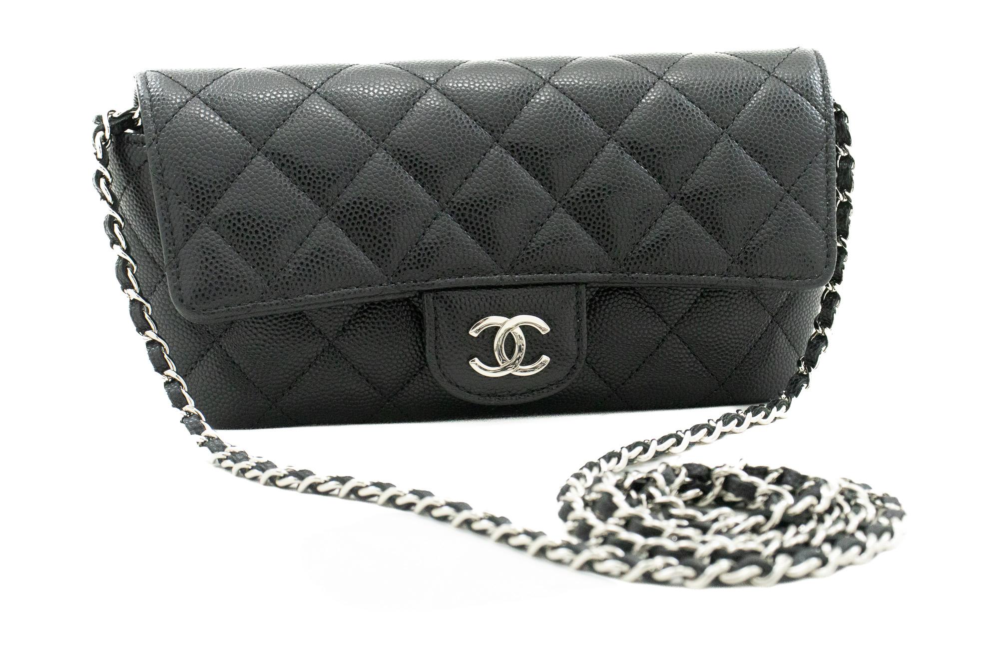 An authentic CHANEL Flap Phone Holder With Chain Bag Black Crossbody Clutch. The color is Black. The outside material is Leather. The pattern is Solid. This item is Contemporary. The year of manufacture would be 2021.
Conditions & Ratings
Outside