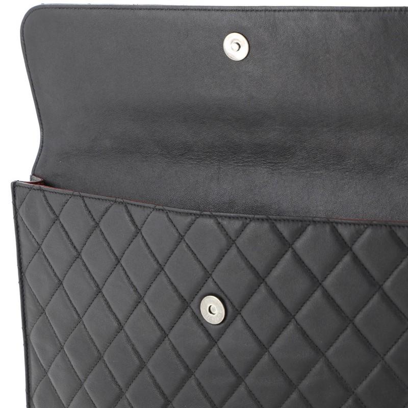 Women's or Men's Chanel Flap Portfolio Clutch Quilted Calfskin Large