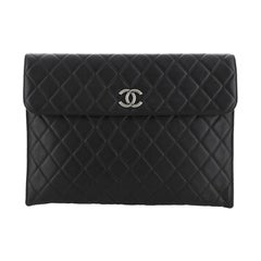 Chanel Flap Portfolio Clutch Quilted Calfskin Large