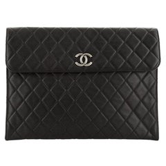 Chanel Flap Portfolio Clutch Quilted Calfskin Large