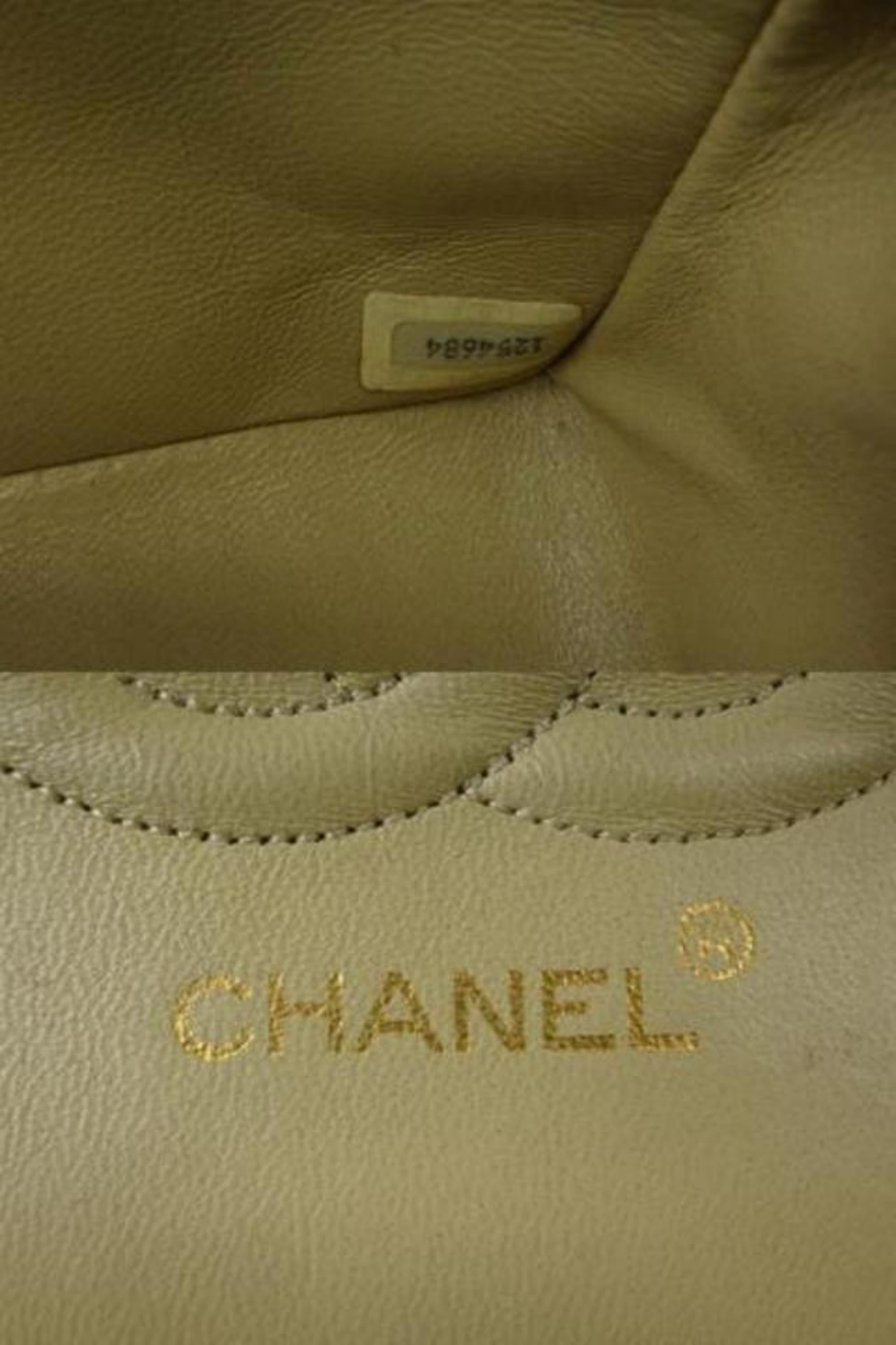 Chanel Flap Quilted Grey Classic Double Flap215748 Cream Cotton Shoulder Bag For Sale 6