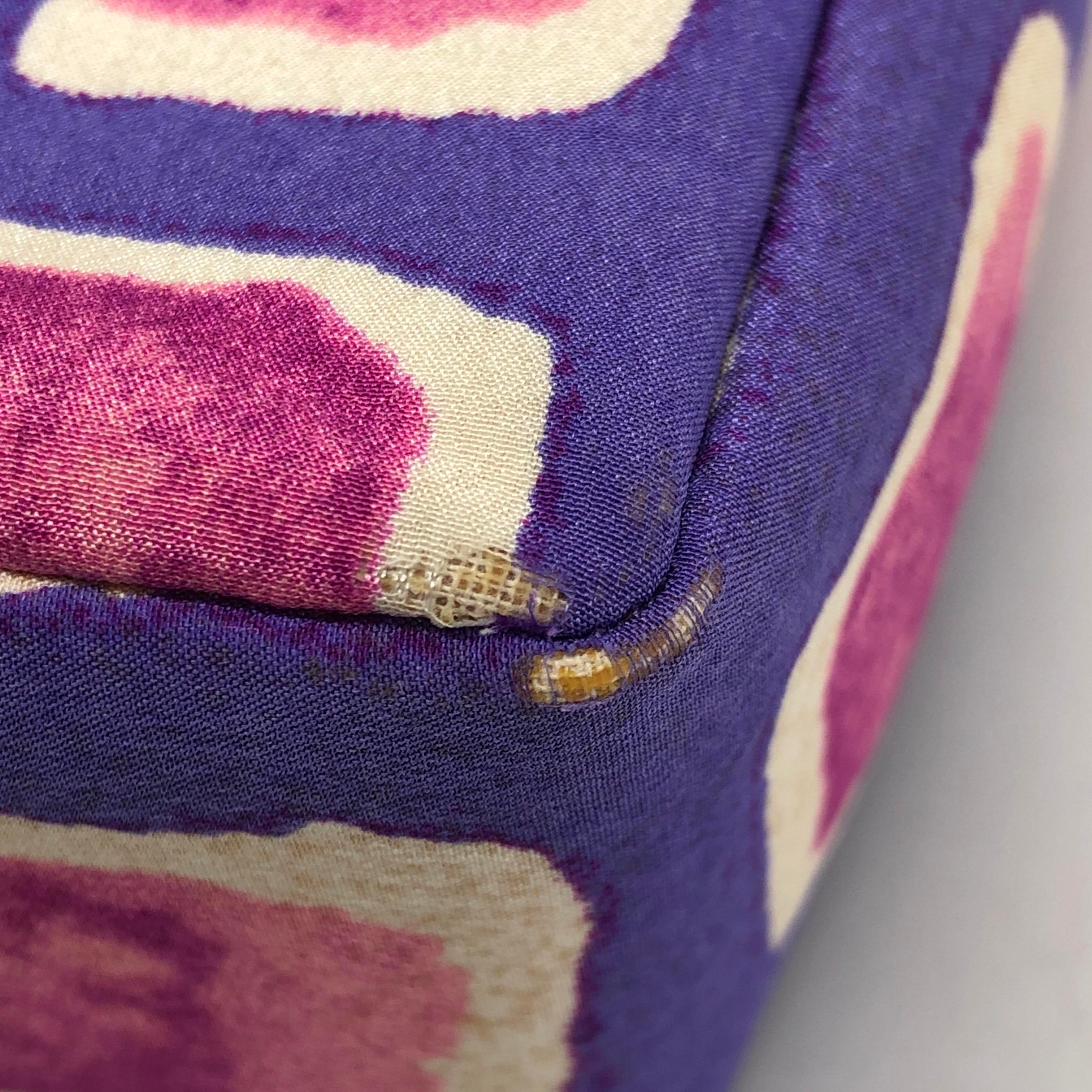 Chanel - Sac à bandoulière à rabat Frame violet rose tissu 2000-2002 chaîne unique en vente 7