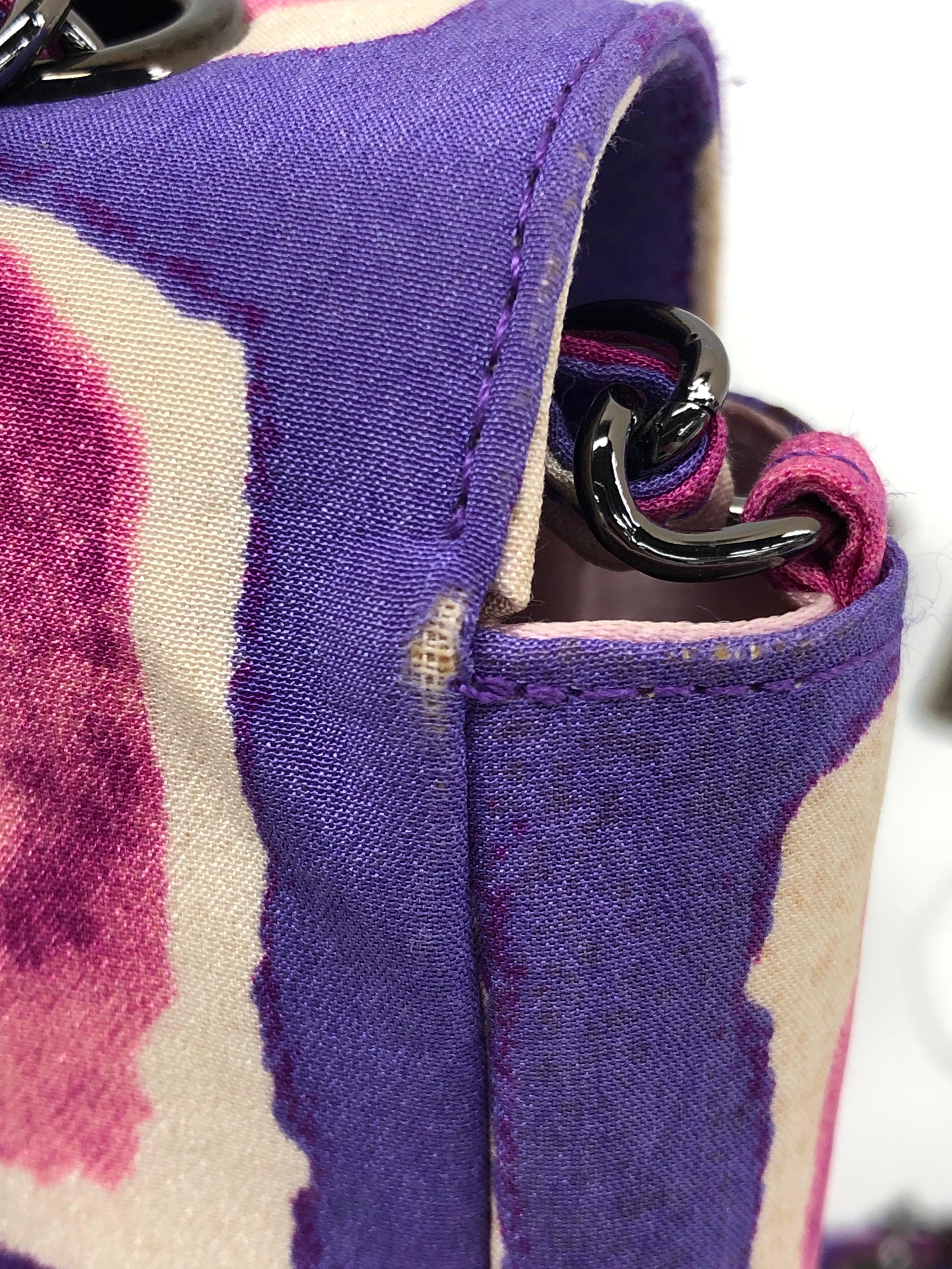 Chanel - Sac à bandoulière à rabat Frame violet rose tissu 2000-2002 chaîne unique en vente 8