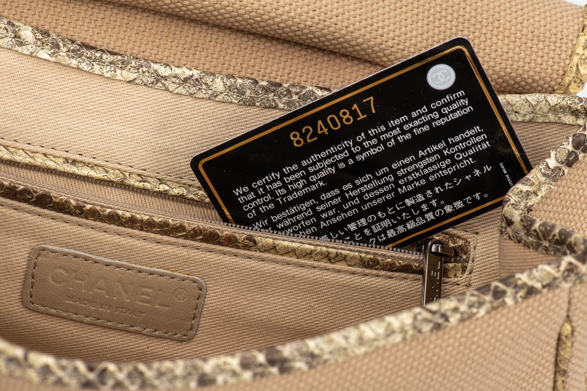 Chanel Flap Shoulder Bag Python For Sale 13