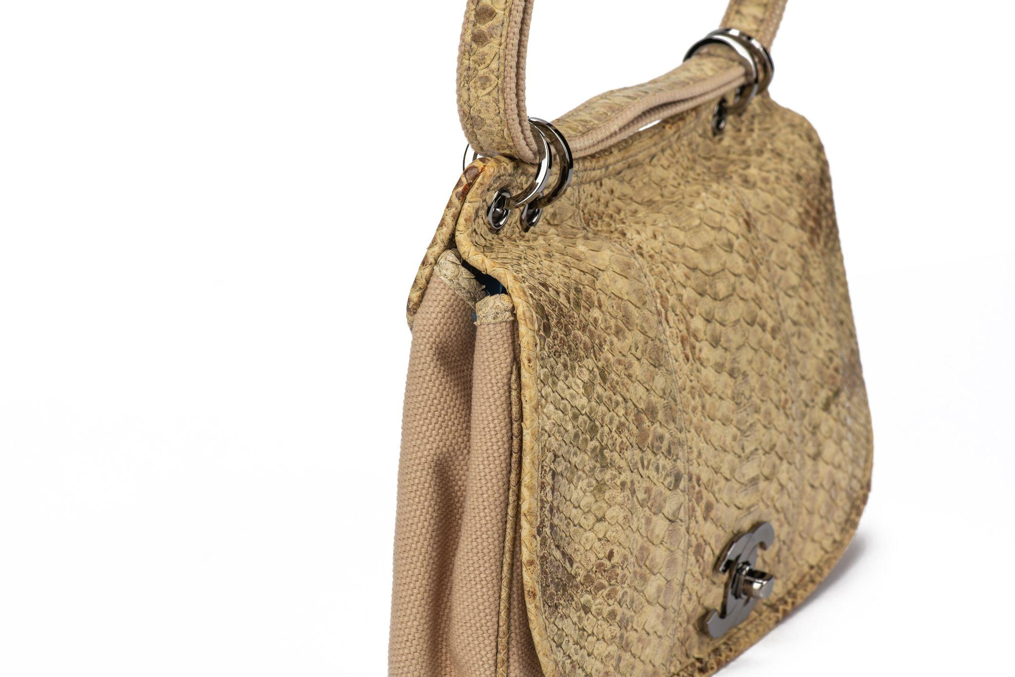Chanel Flap Shoulder Bag Python For Sale 2