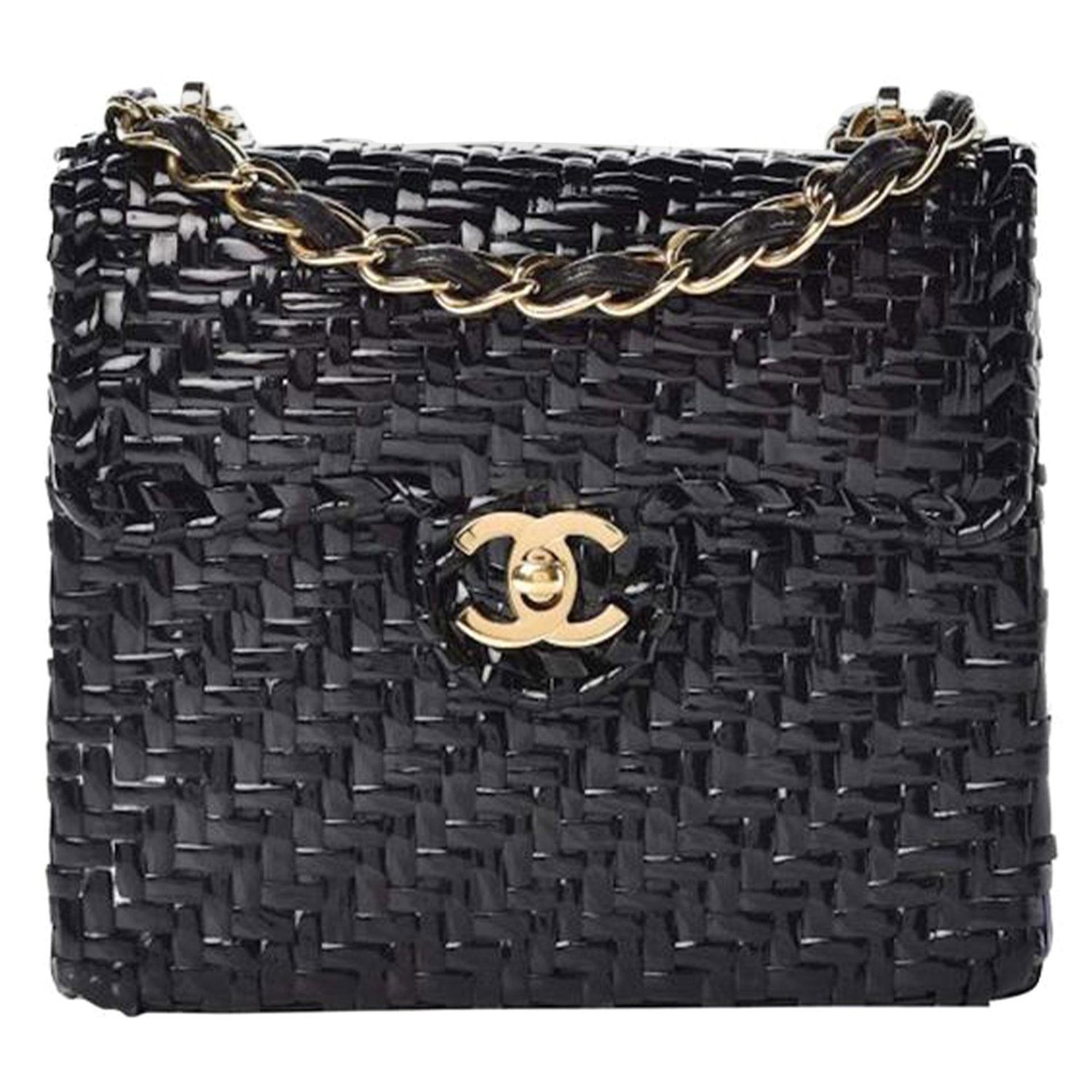 Chanel Vintage CC Chain Frame Bag Quilted Satin Small at 1stDibs