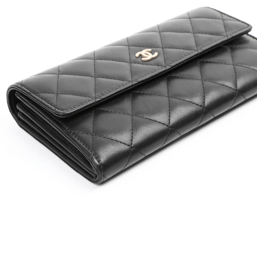 CHANEL Flap Wallet In Black Quilted Leather 1