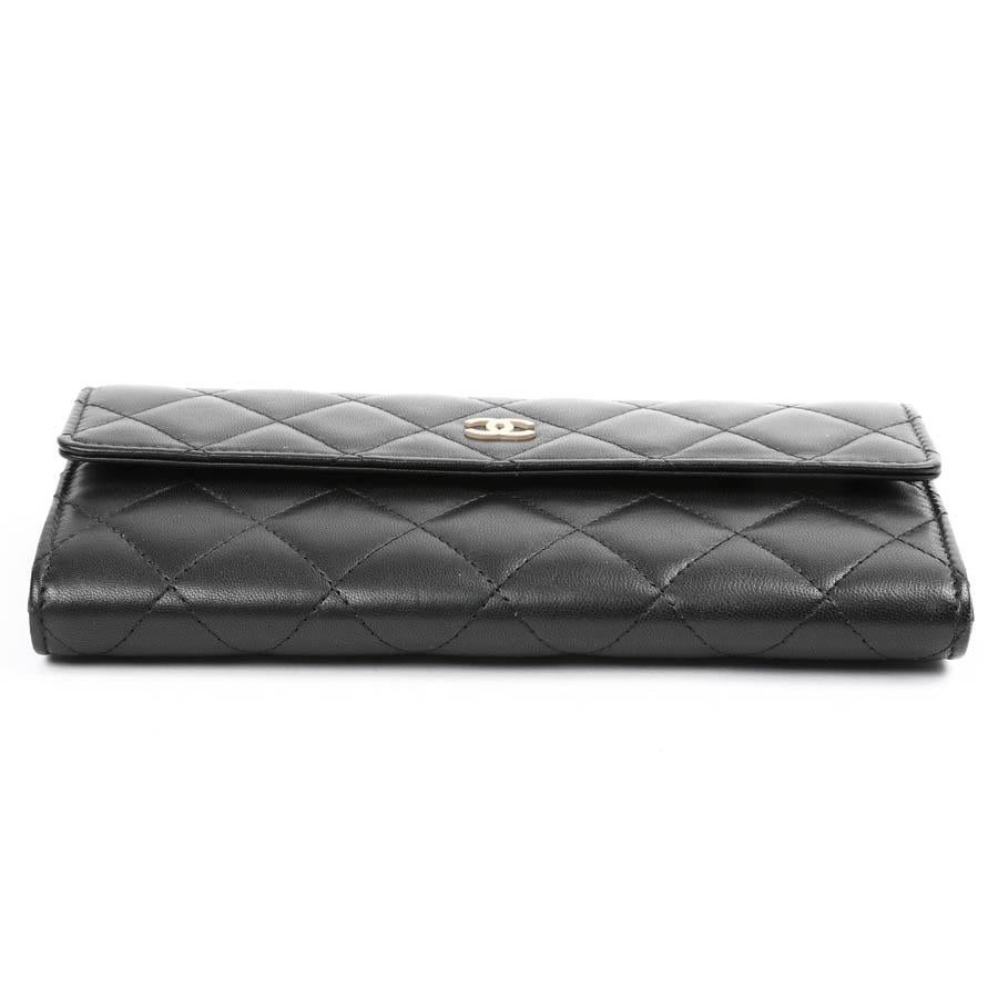 CHANEL Flap Wallet In Black Quilted Leather 2