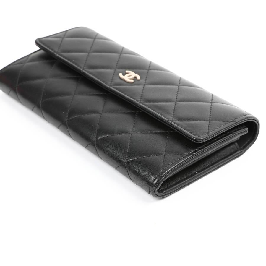 CHANEL Flap Wallet In Black Quilted Leather 3