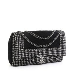 Chanel Flap with Chain Bag Quilted Tweed and Jersey Jumbo