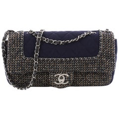 Chanel Flap with Chain Bag Quilted Tweed and Jersey Medium