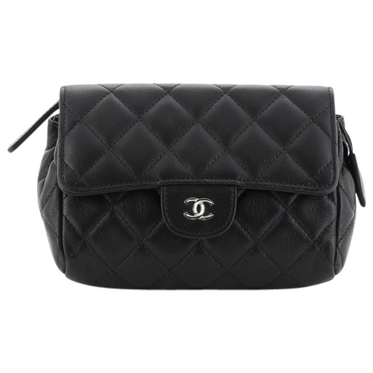 Chanel Flap Zip Cosmetic Case Quilted Lambskin Small at 1stDibs