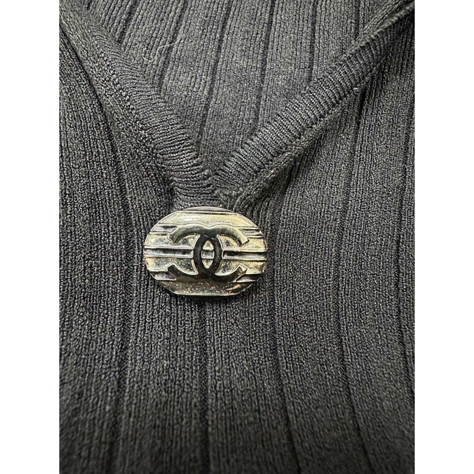Donna Chanel Flared Sleeves Concise Knitted Top Sz. 40 in vendita