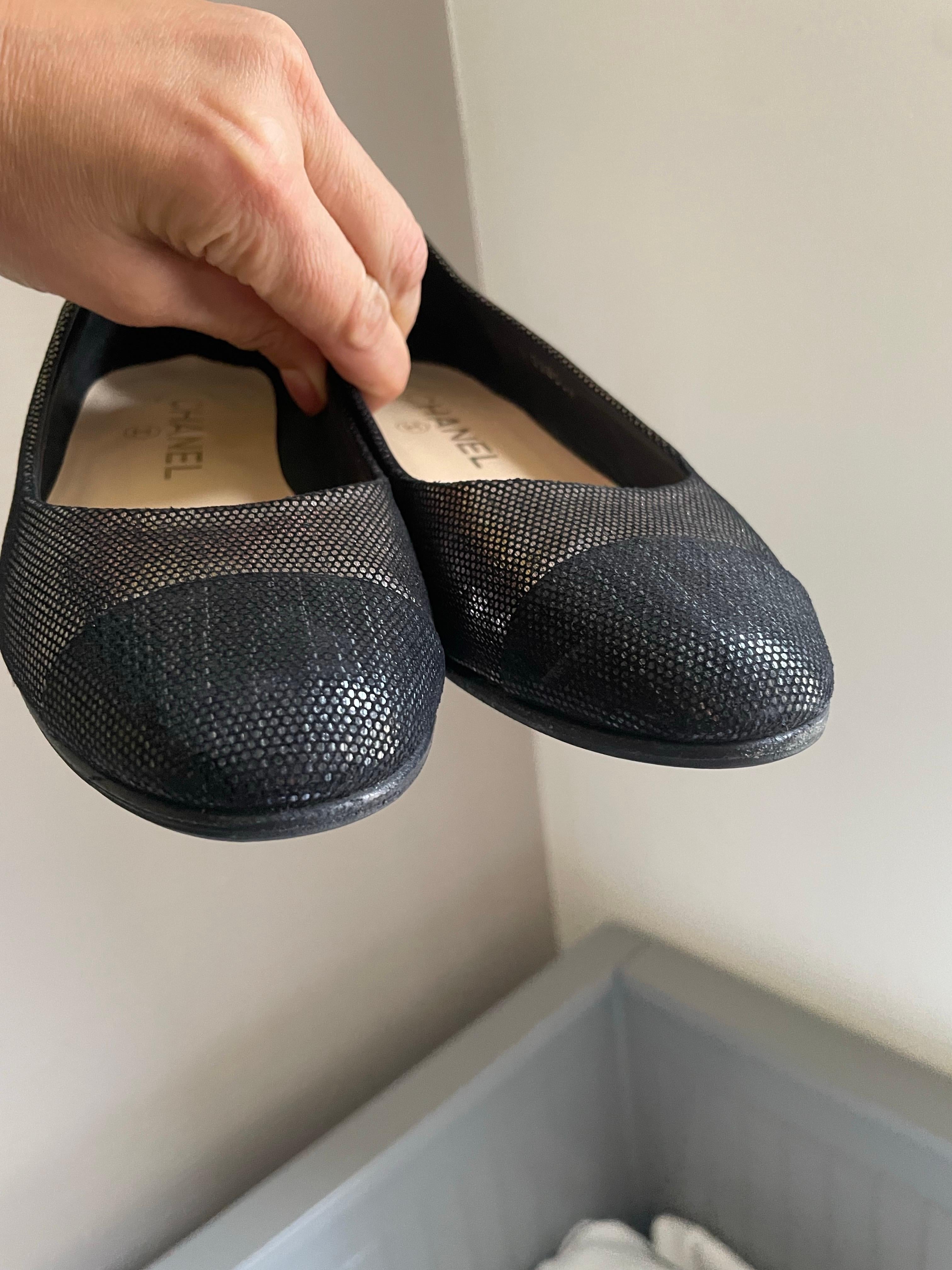 Nero CHANEL Flat ballerina shoes CC in vendita