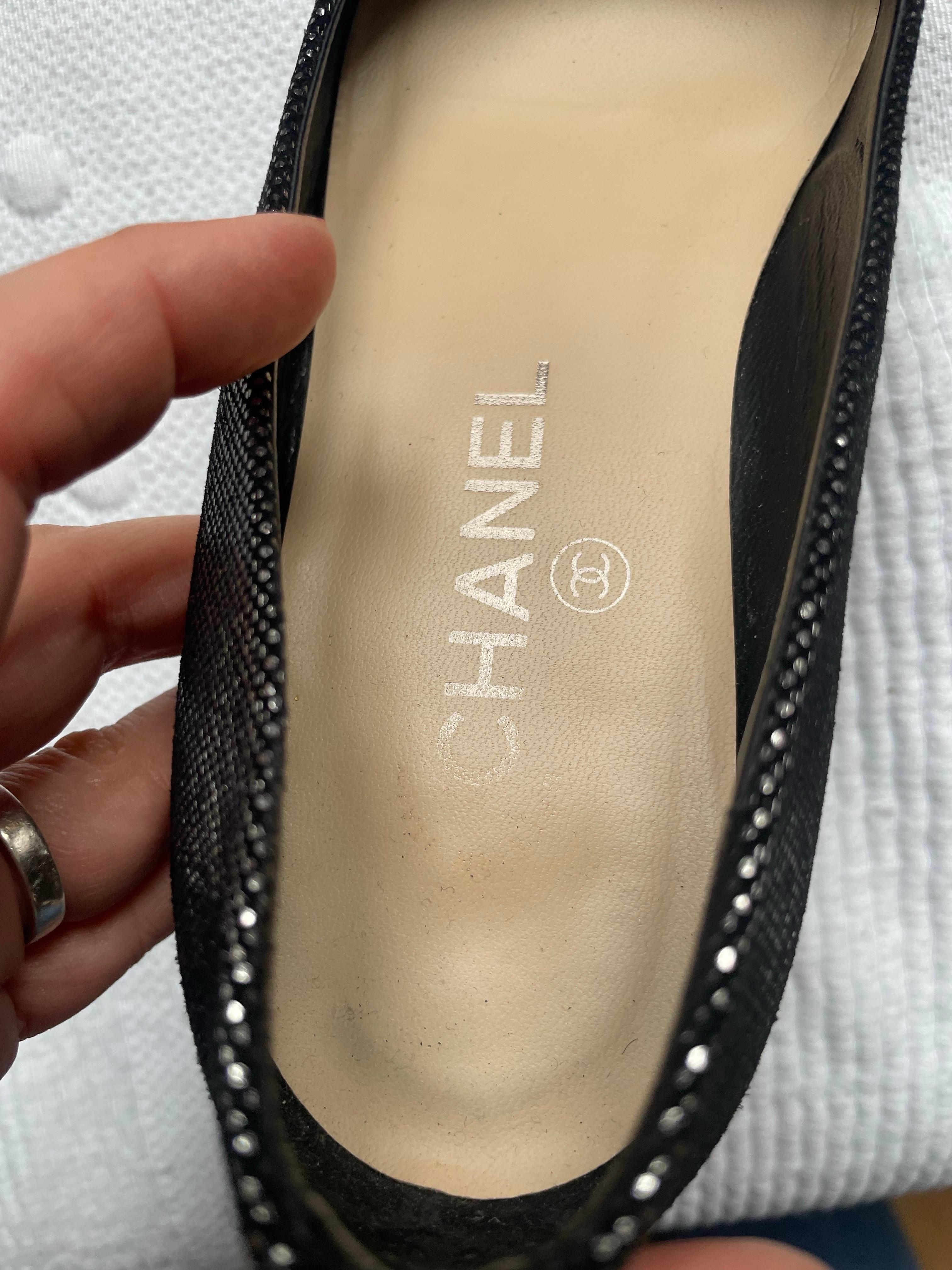 CHANEL Flat ballerina shoes CC in vendita 4