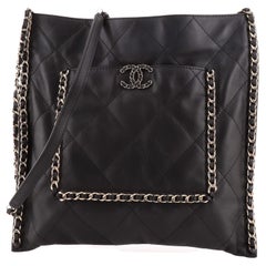 Chanel Flat Shopping Bag Quilted Calfskin Medium