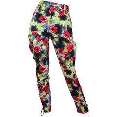 Vintage Chanel Floral Cotton Riding Pants, S / S 1997