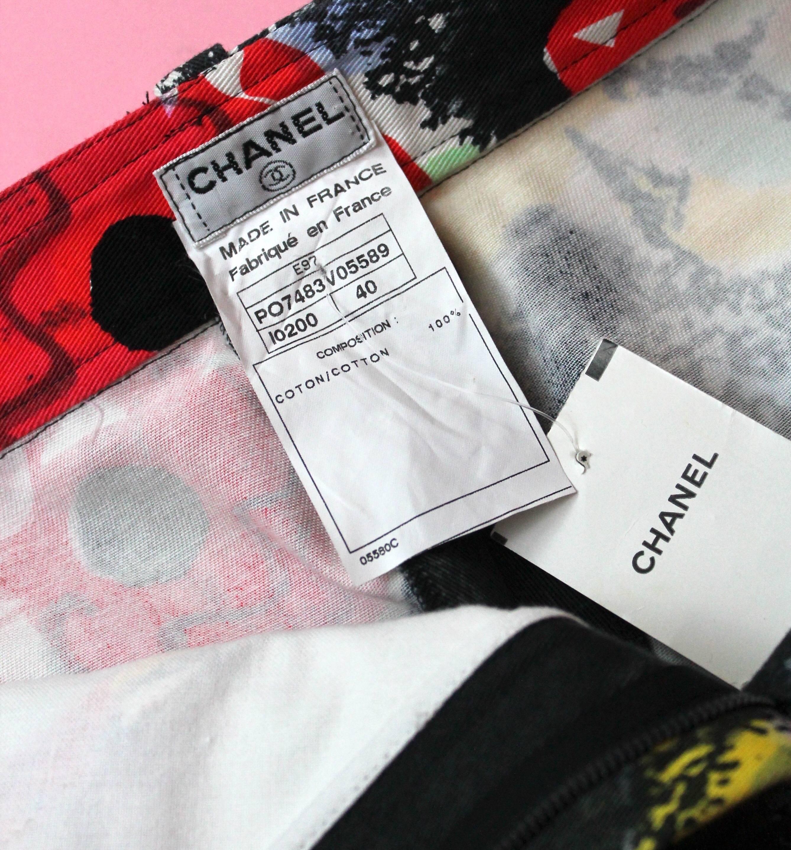 Chanel Floral Cotton Riding Pants, S / S 1997  For Sale 1