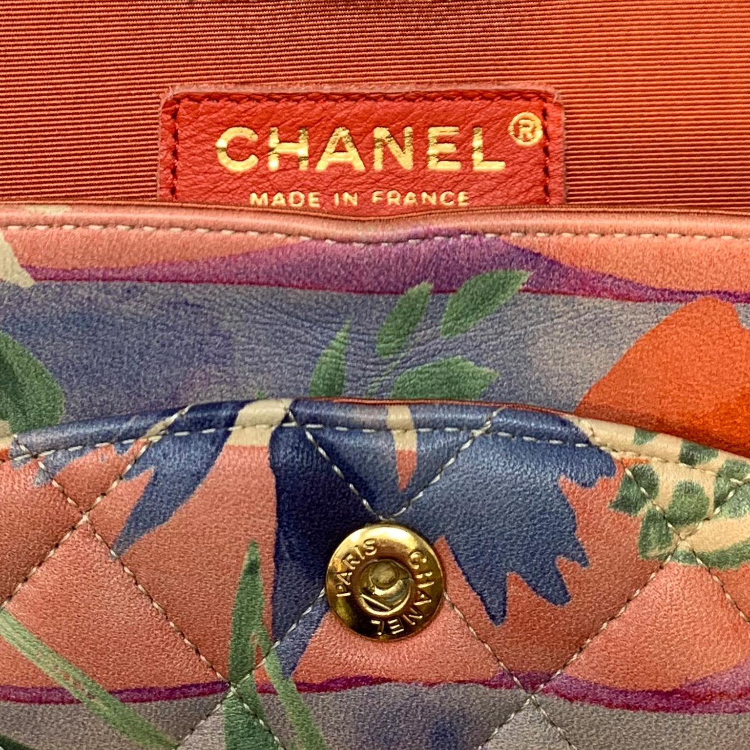Women's Chanel Floral Watercolor Double Flap Bag