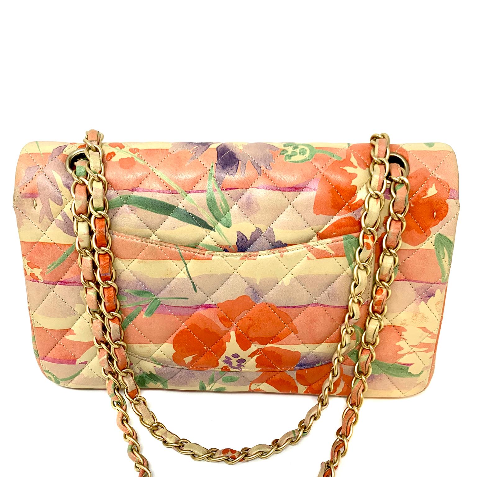 Chanel Floral Watercolor Double Flap Bag 1