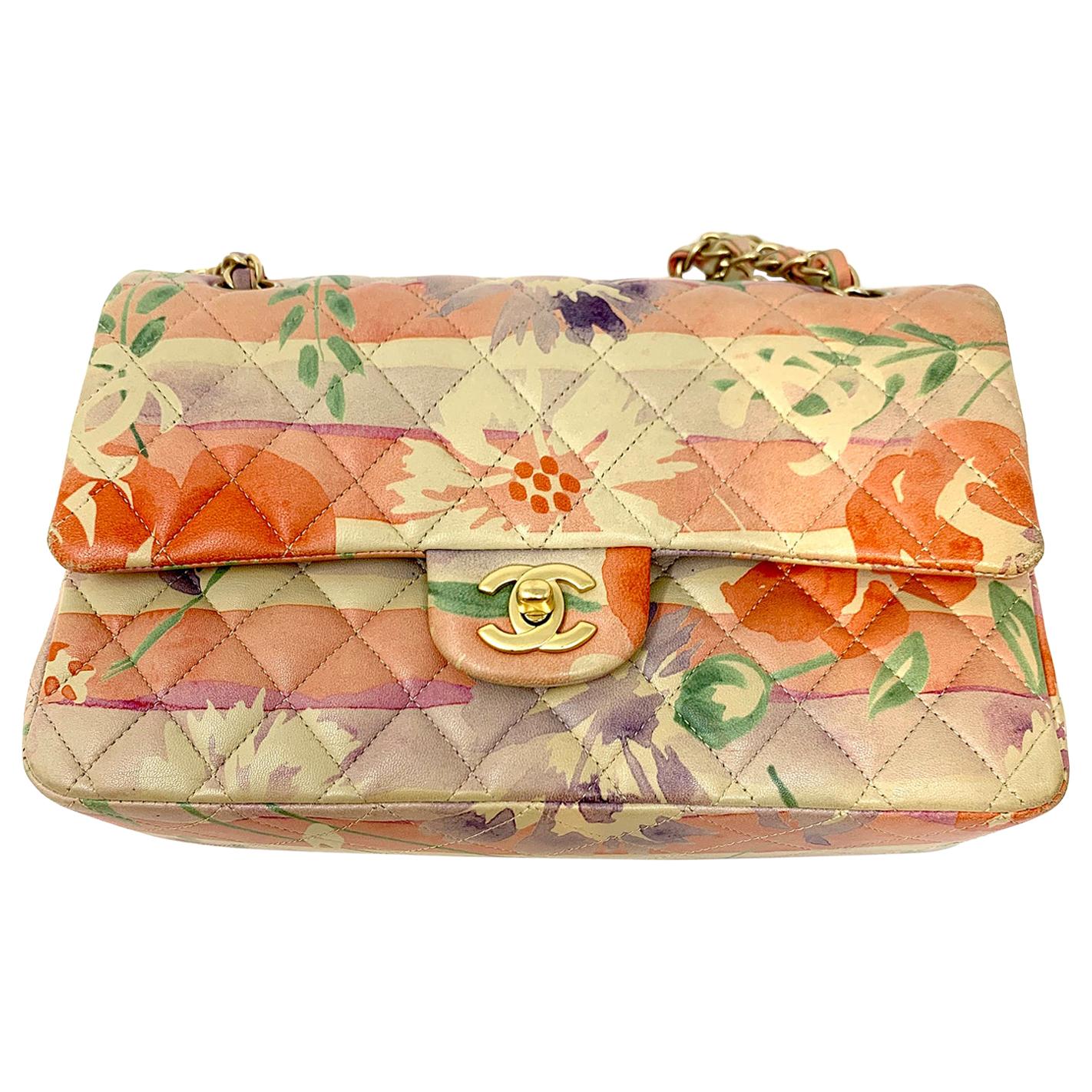 Chanel Floral Watercolor Double Flap Bag