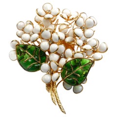 Vintage CHANEL FLOWER BROOCH by Maison Gripoix, designed in 1985 by V. de Castellane