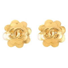 Chanel Flower CC Mark Earrings, 1996