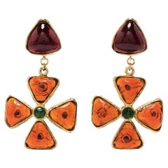 Chanel Flower Pendant Clip-on earrings