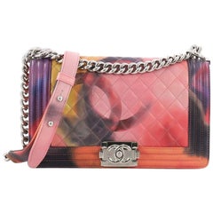 Chanel Flower Power Boy Flap Bag Quilted Lambskin Old Medium