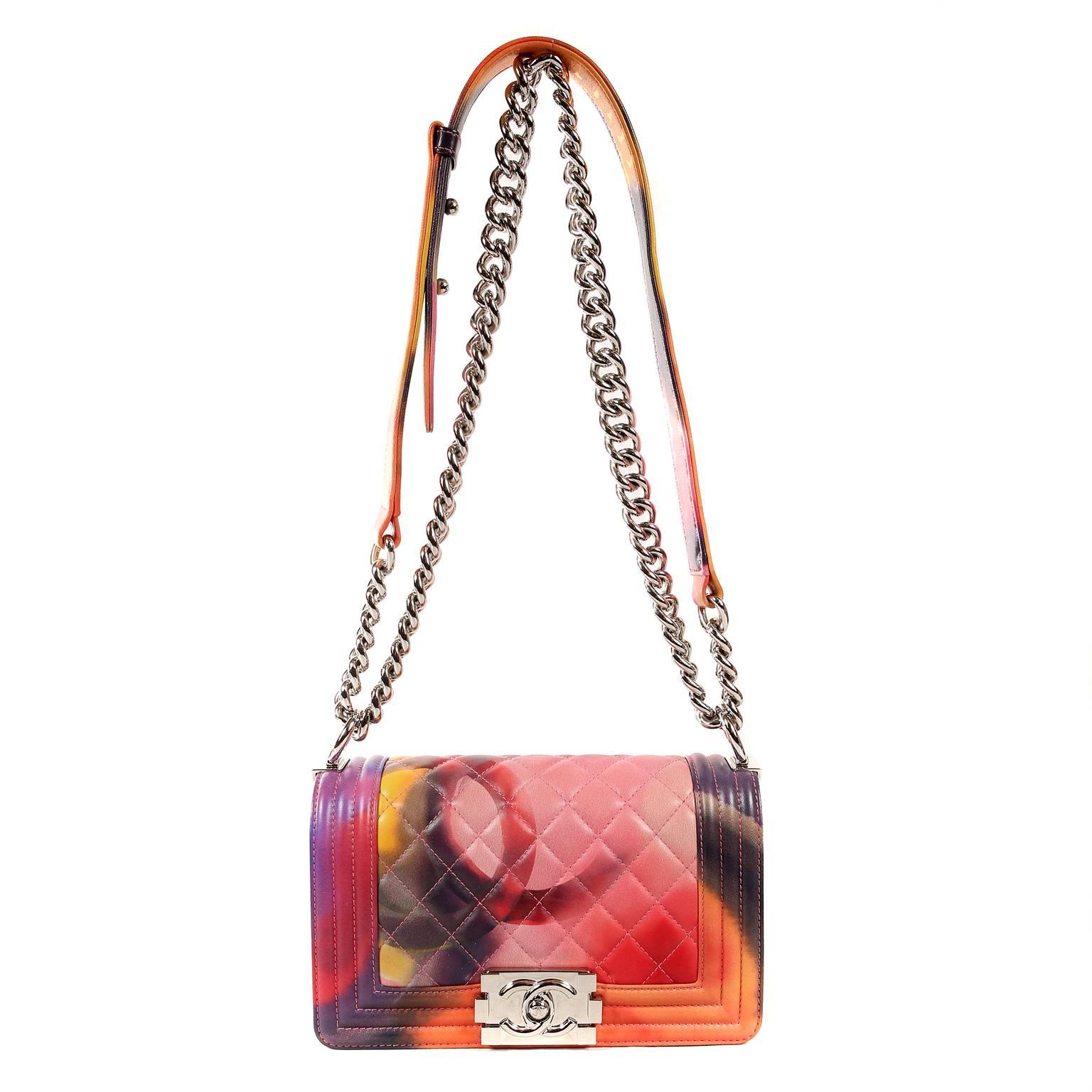 Chanel Flower Power Limited Edition Boy Bag- Multicolor 6