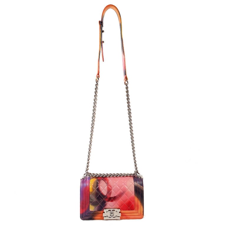 Chanel Flower Power Limited Edition Boy Bag- Multicolor at 1stDibs ...