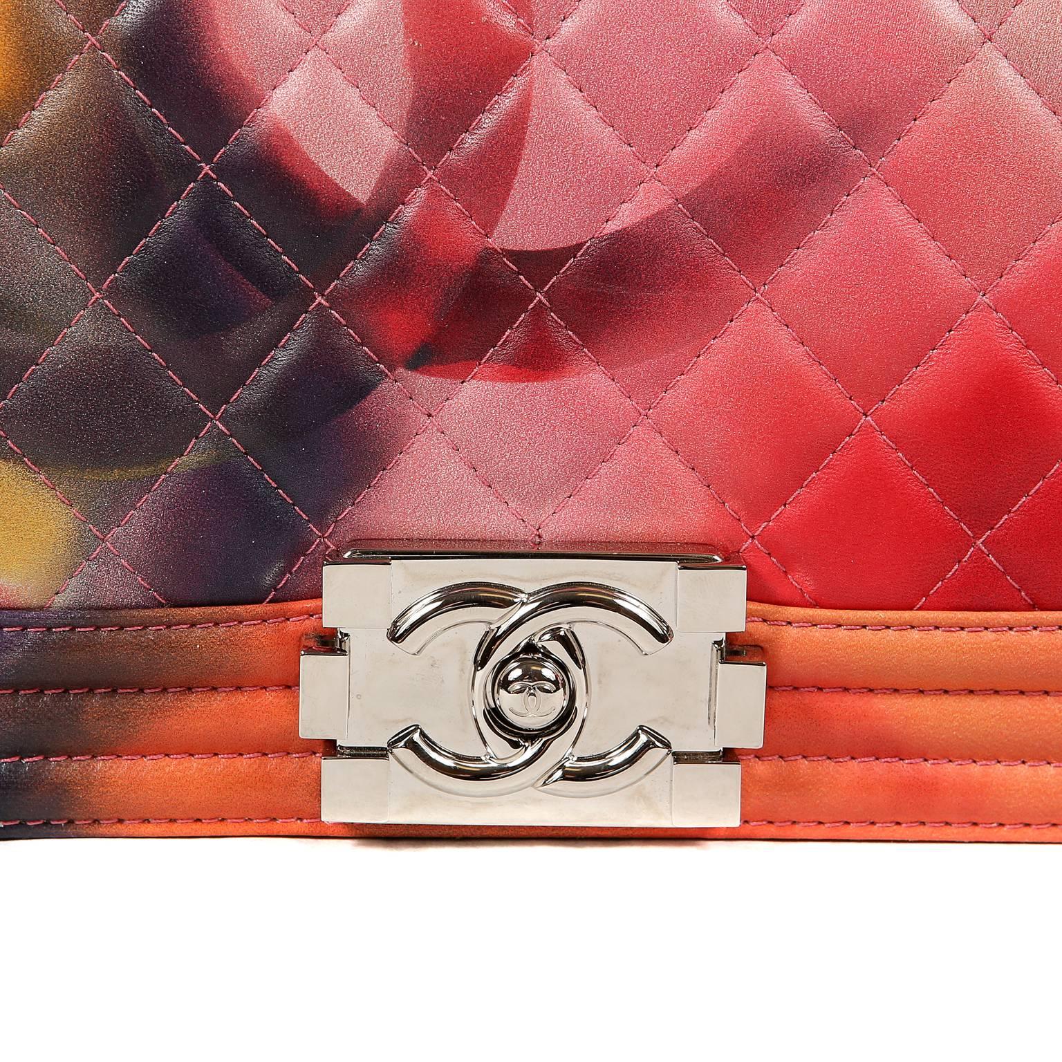 Chanel Flower Power Limited Edition Boy Bag- Multicolor In New Condition In Palm Beach, FL