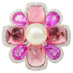 Chanel Flower Ring, Pearl and Multi-Gem, "San MarCo" Collection