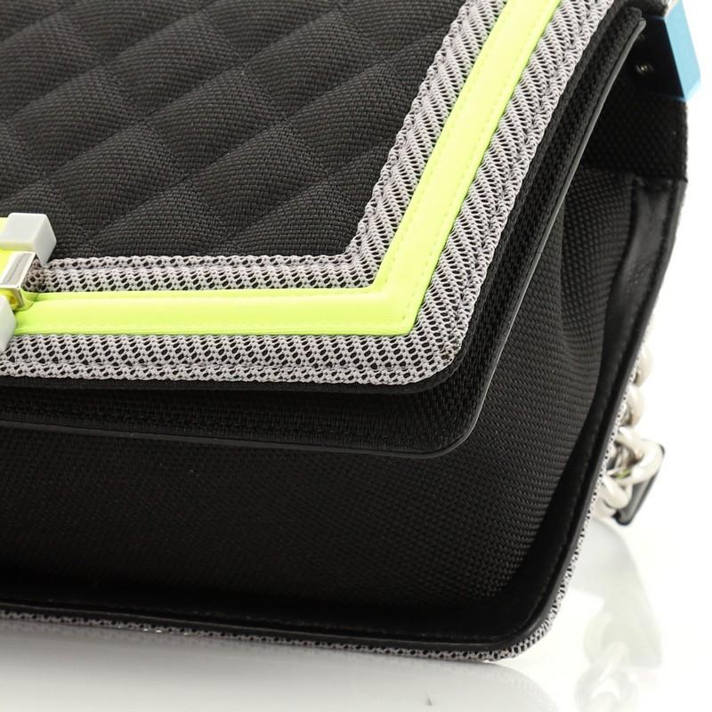 Chanel Fluo Boy Flap Bag Quilted Canvas Old Medium 2