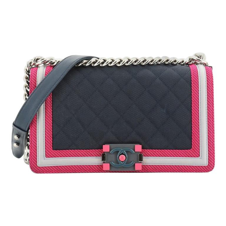 Chanel Fluo Boy Flap Bag Quilted Canvas Old Medium at 1stDibs