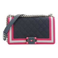 Chanel Fluo Boy Flap Bag Quilted Canvas Old Medium
