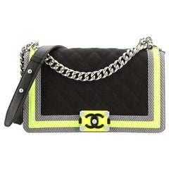 Chanel Fluo Boy Flap Bag Quilted Canvas Old Medium
