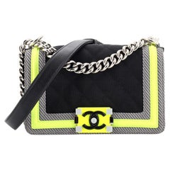 Chanel Fluo Boy Flap Bag Quilted Canvas Small