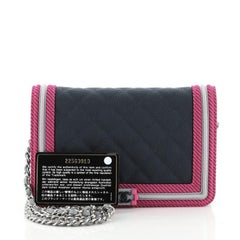 Chanel Fluo Boy Wallet on Chain Quilted Canvas