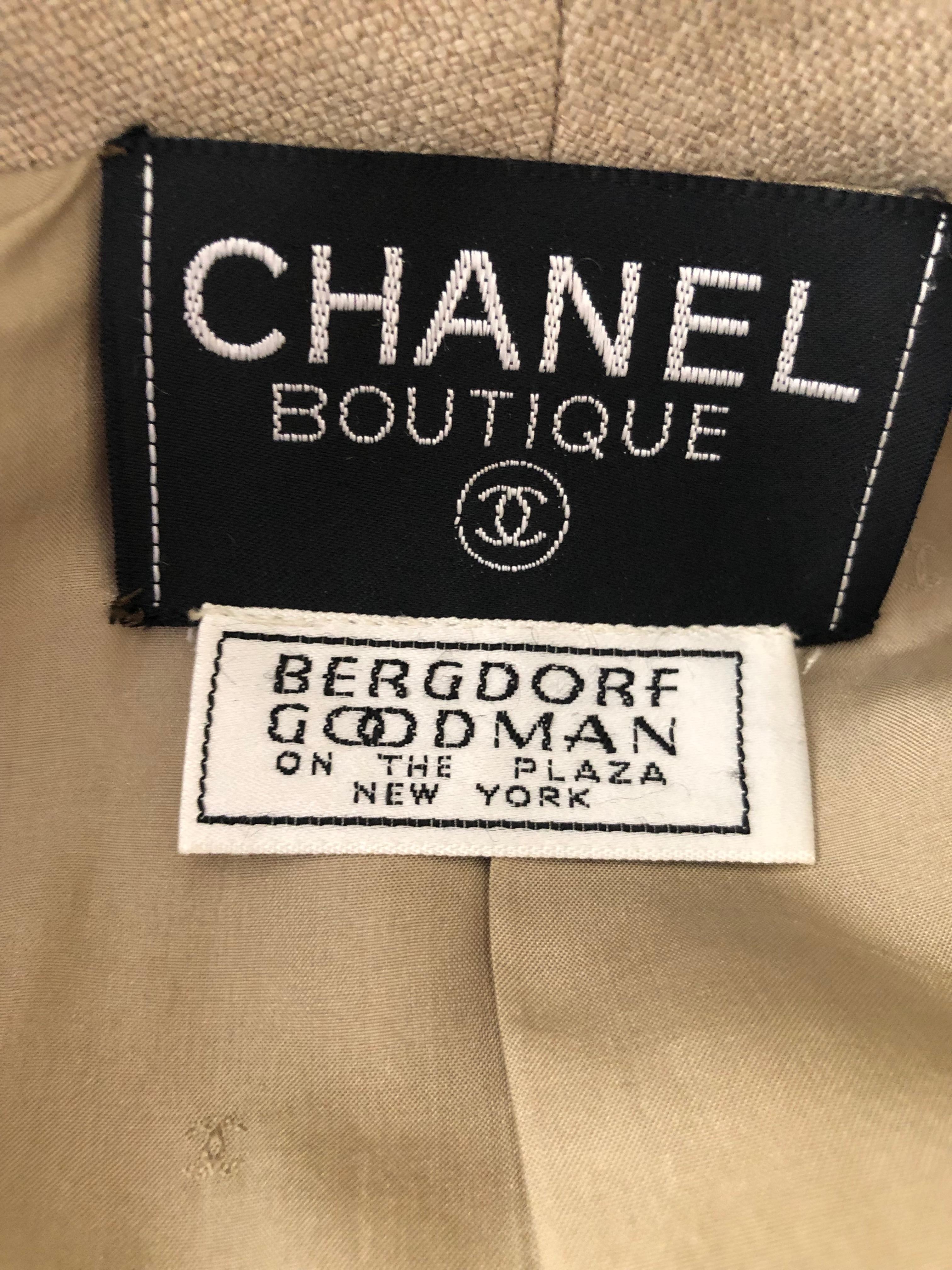 Chanel for Bergdorf Goodman Exquisite Lesage Gold Embellished Linen Jacket 5