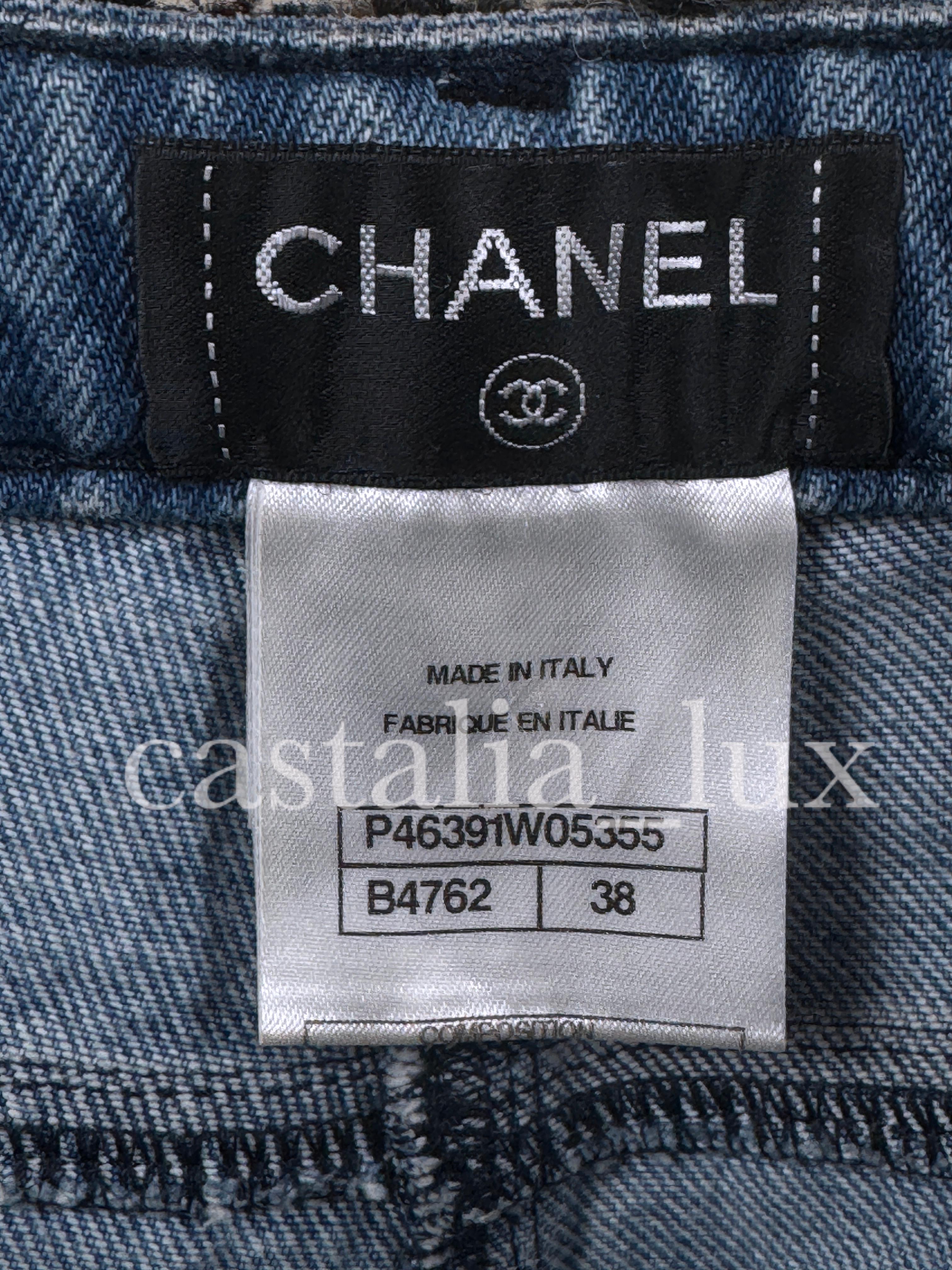 Chanel New Iconic Paris / Edinburgh Runway Tartan Jeans For Sale 11