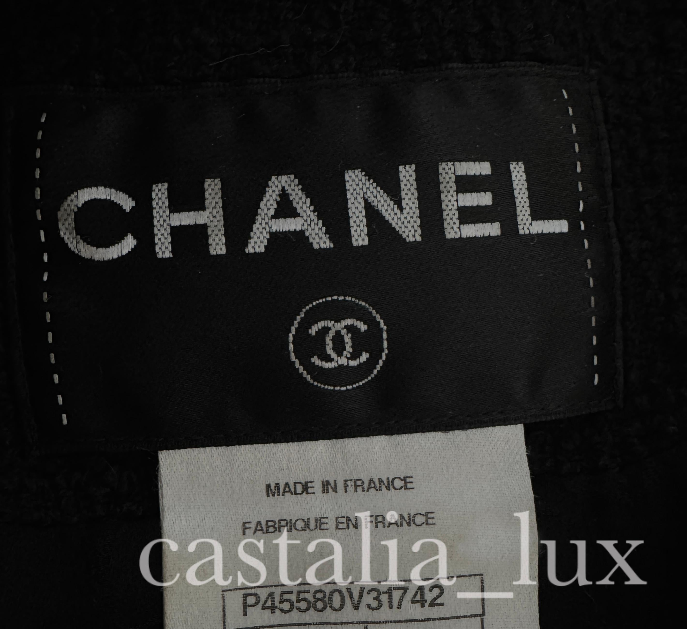 Chanel Timeless Black Tweed Jacket For Sale 4