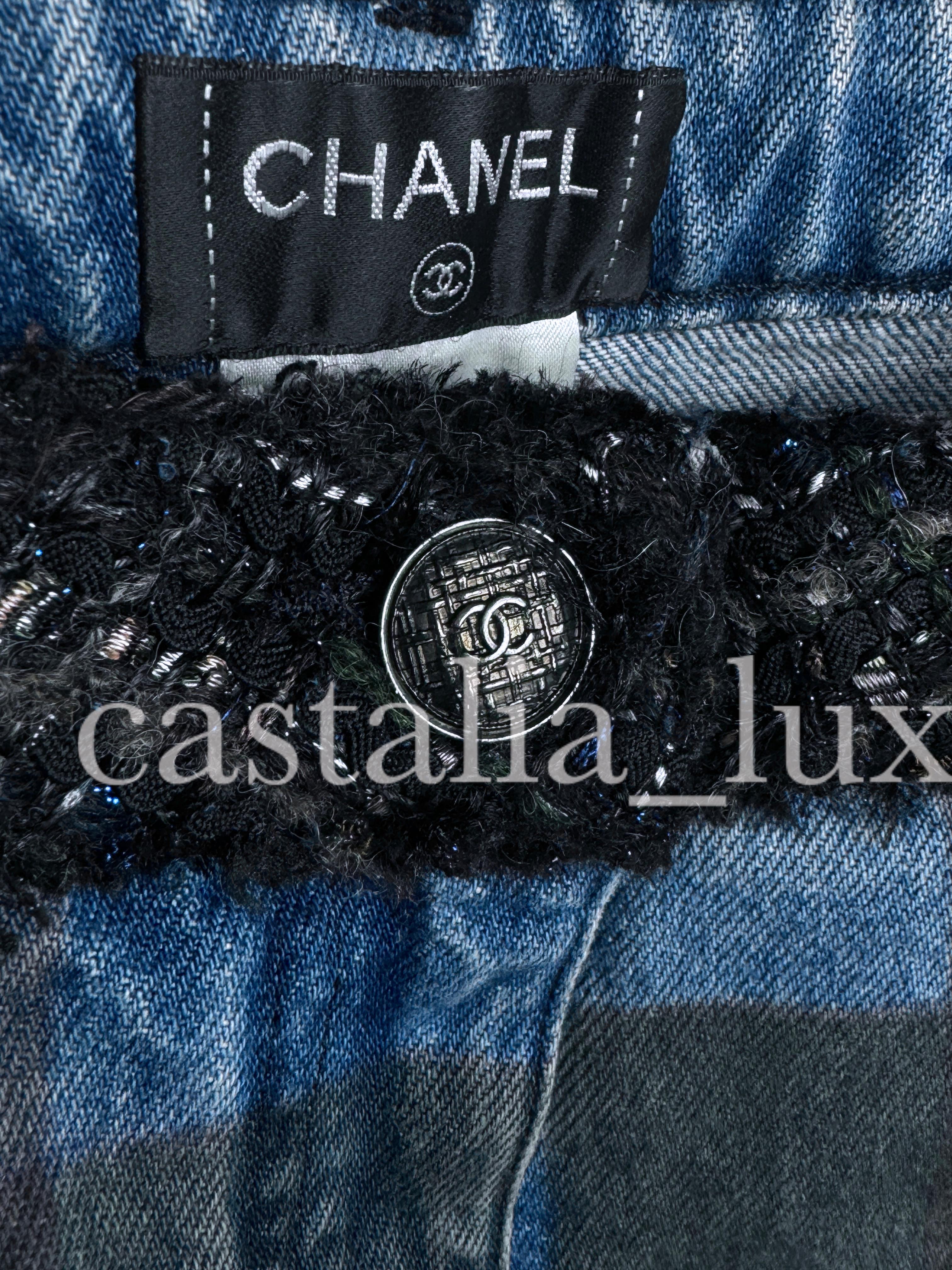 Chanel New Iconic Paris / Edinburgh Runway Tartan Jeans For Sale 5