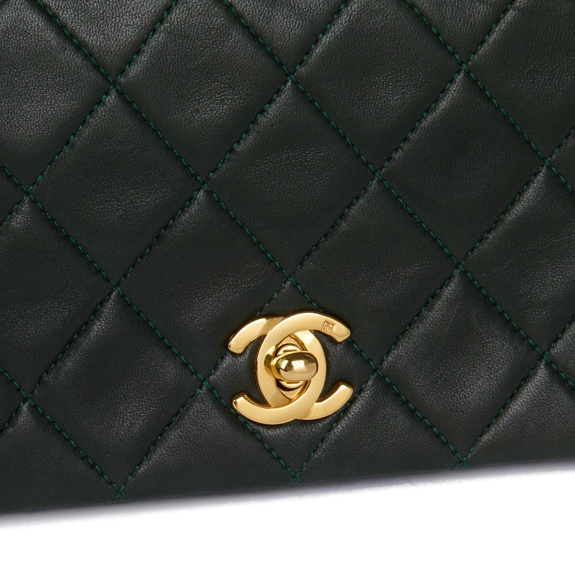 Women's CHANEL Forest Green Quilted Lambskin Vintage Mini Full Flap Bag