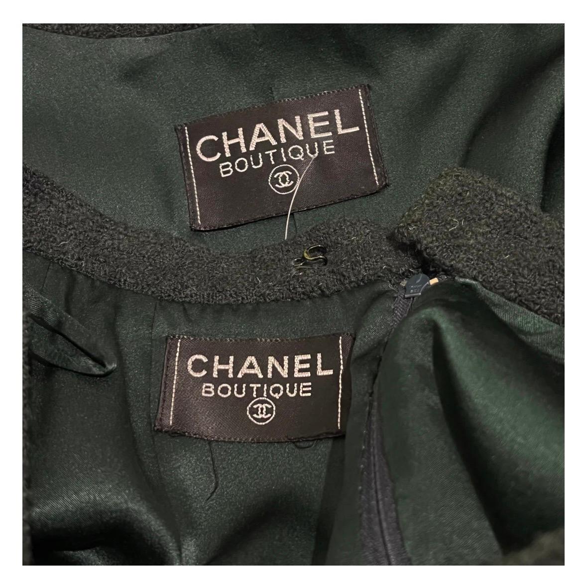 Chanel Forest Green Skirt Suit 1
