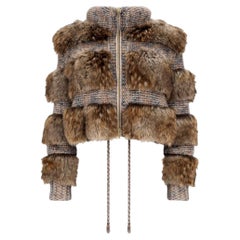 Chanel Forest Magic Collection Faux Fur & Fantasy Tweed Jacket
