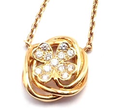 Chanel Four Leaf Clover Yellow Gold Diamond Necklace