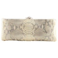 Chanel Frame Clutch Python with Crystals Medium